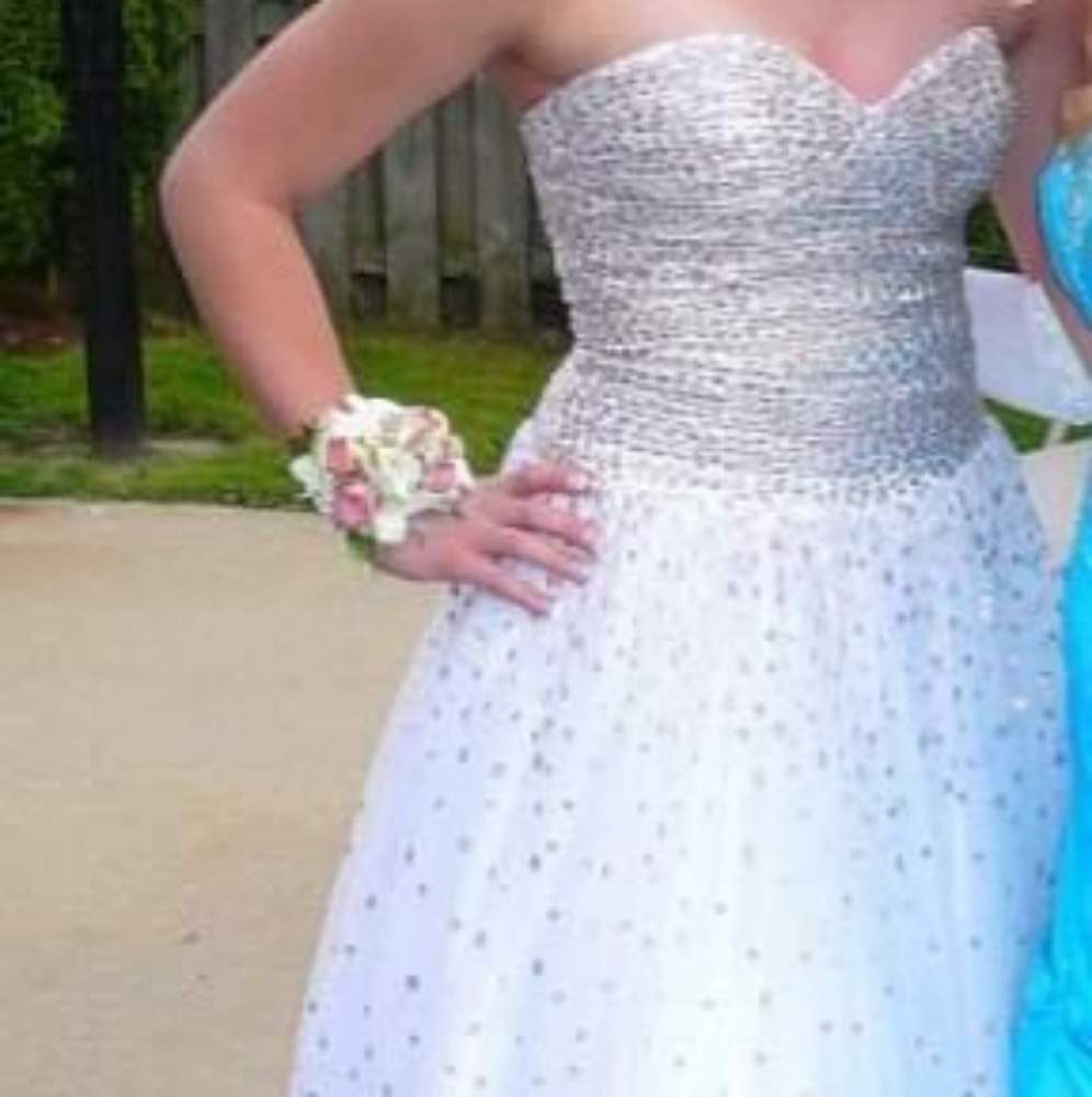Jovani White sparkle Prom Dress